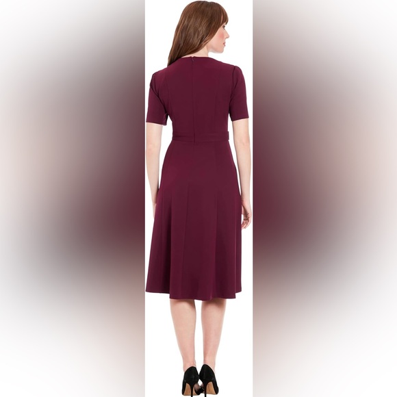 Elegant Mulberry fit and flare Women's Dress - Picture 4 of 6